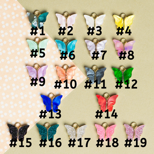 Golden Butterfly Charms  1 Center Ring 6pcs Size : 12mm |