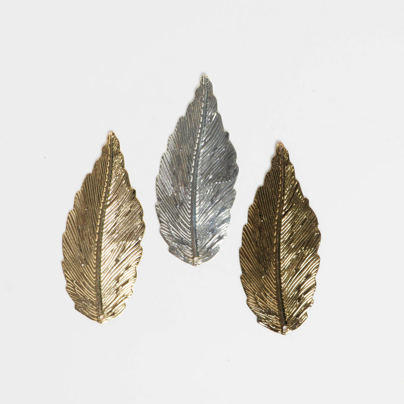 Metal art leaf | Size : H-70mm W-28mm | 20 Pcs