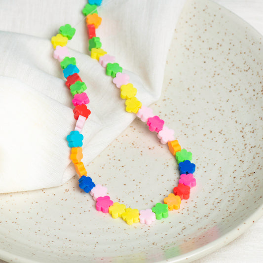 Plain Flower Polymer Clay Fimo Beads | Size : 6mm-2mm | FB14