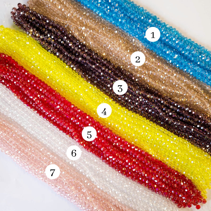 Elegant Glass Beads | Size : 8mm Tire Rainbow Beads Approx. 58 Beads Perline | 10 Line