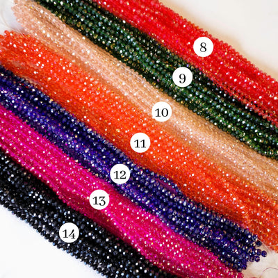 Elegant Glass Beads | Size : 8mm Tire Rainbow Beads Approx. 58 Beads Perline | 10 Line