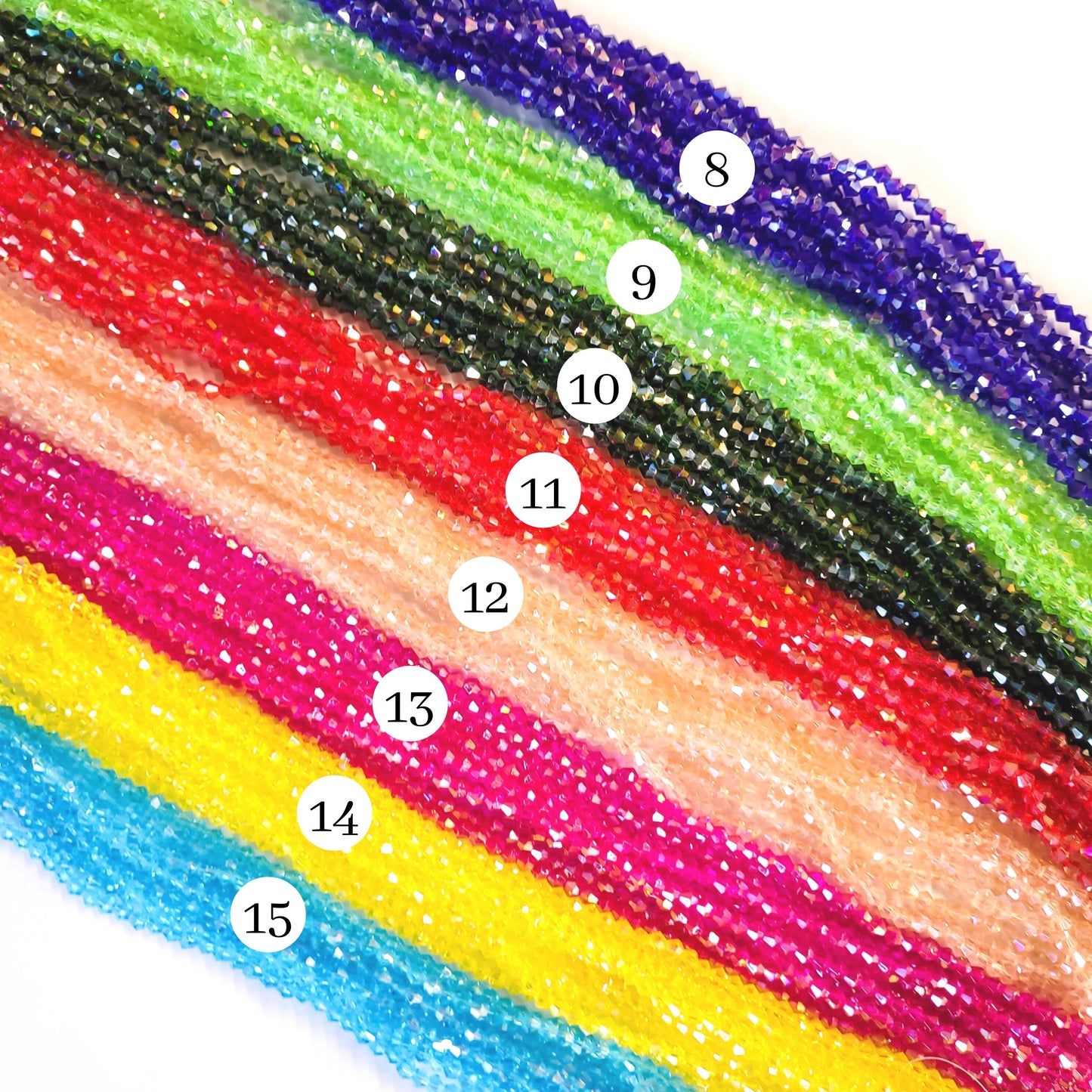 Crystal Ranibow Beads | Size : 4mm | Qty : 10 Line-approx 88 Beads perline | GB69