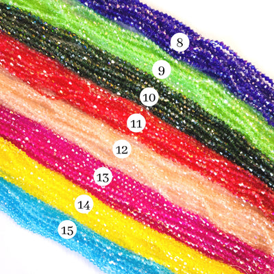 Elegant Glass Beads | Size : 4mm Crystal Rainbow Beads Approx. 88 beads perline | 10 Line