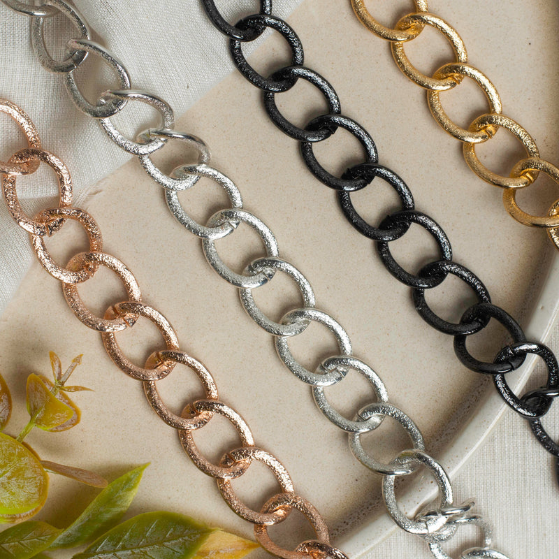 Aluminium Chain | Size : H-21mm w-16mm |  1 Meter Chain | (JT-19-35-31)