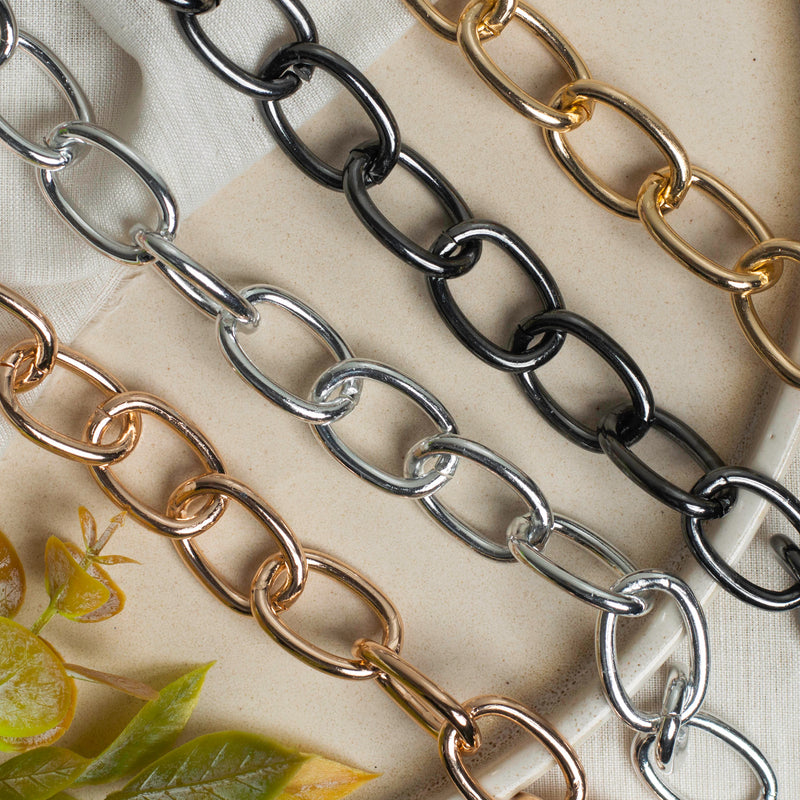 Aluminium Chain | Size : H-27mm W-17mm | 1 Meter Chain | JT 19-35-32