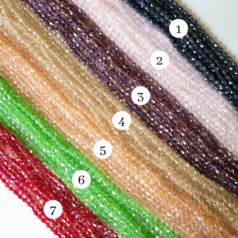 Elegant Glass Beads | Size : 5x7 Drop Rainbow Beads Approx. 66 Beads Perline | 5 Line
