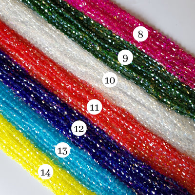Elegant Glass Beads | Size : 5x7 Drop Rainbow Beads Approx. 66 Beads Perline | 5 Line
