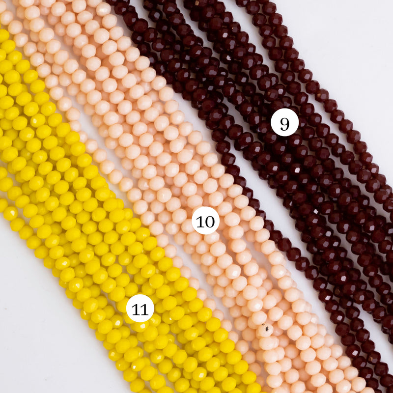 Elegant Glass Beads | Size : 3mm Tire Opaque Beads Approx. 110 Beads Perline | 10 Line
