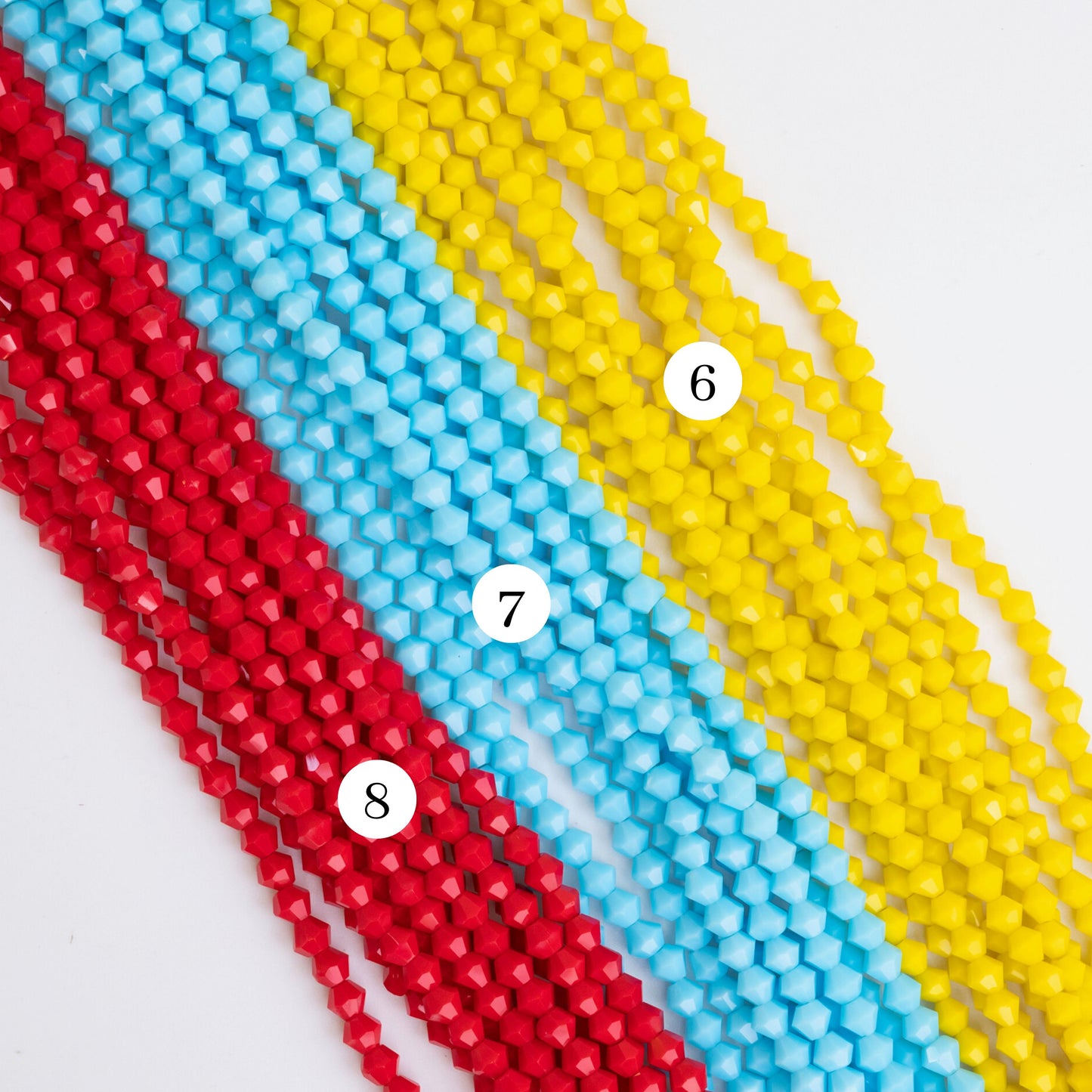 Crystal Opaque Beads | Size : 4mm | Qty : 10 Line-approx 40 Beads perline | GB49