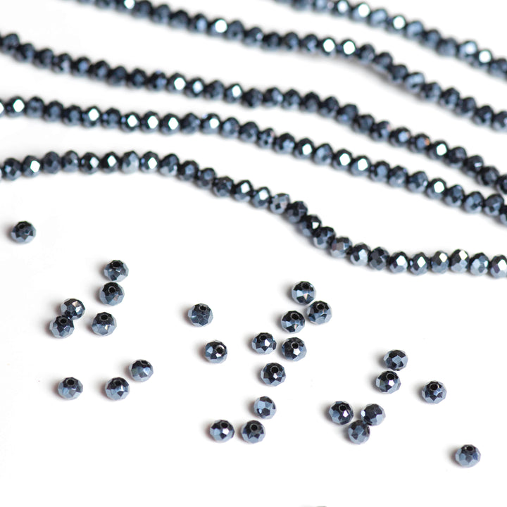 Tire RB Beads | Size : 4mm | Qty : 10 Line-approx 110 Beads perline | GB32