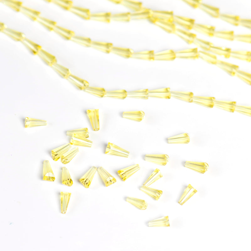 Elegant Glass Beads | Size : 4x8 Pencil Rainbow Beads Approx. 72 Beads Perline | 5 Line
