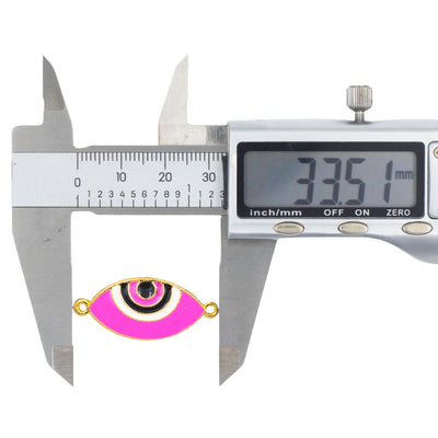 Evil Eye Enamel Connector Charms | Size : 16mm | 6pcs