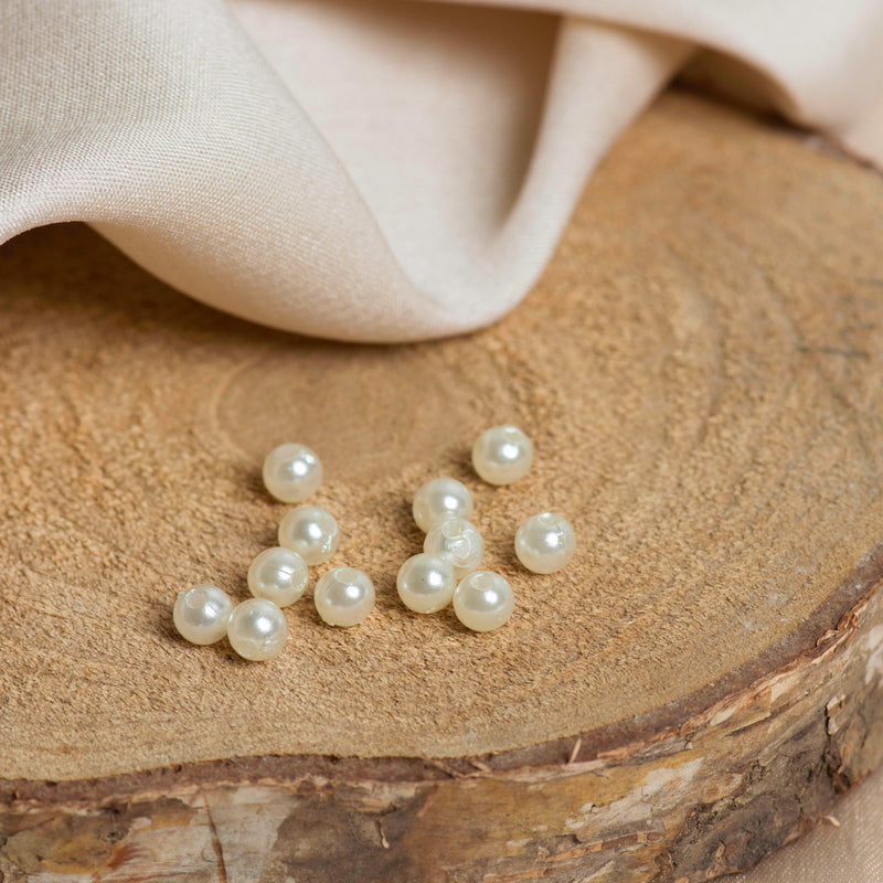 Plastic Pearl Beads | Size 5mm | 2 Hole Beads | Qty : 1Kg