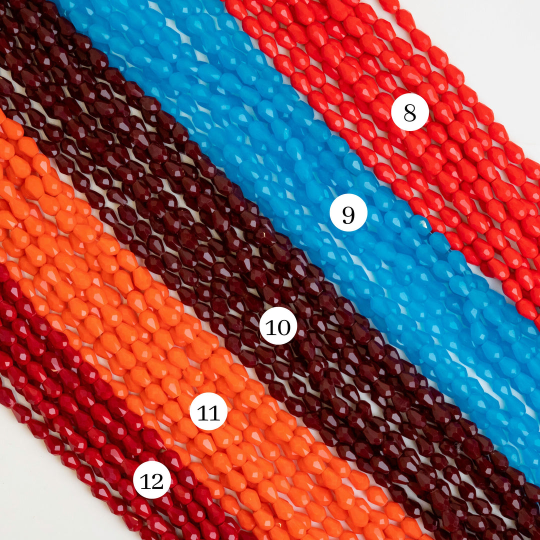 Drop Opaque Beads | Size : 5*7 | Qty : 5 Line-approx 275 Beads perline | GB90