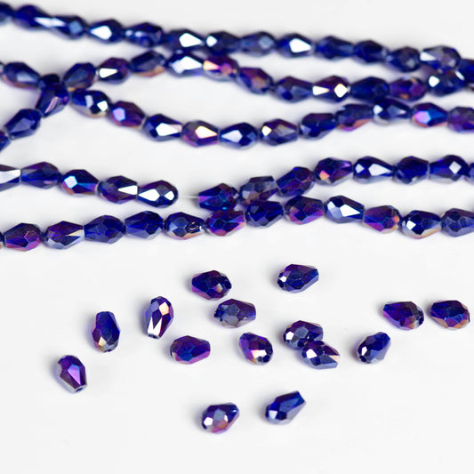 Drop Rainbow Beads | Size : 5*7 | Qty : 5 Line-approx 66 Beads perline | GB54