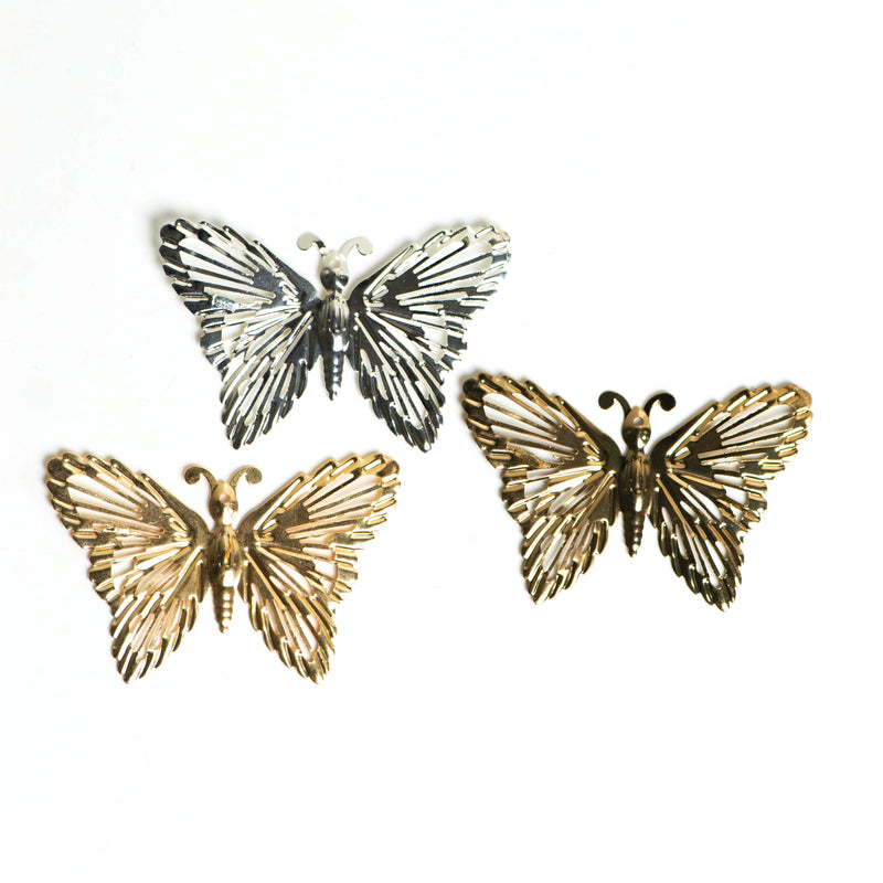 Metal Art Butterfly | Size : 70mm | 10Pcs  ( F-6-13 )