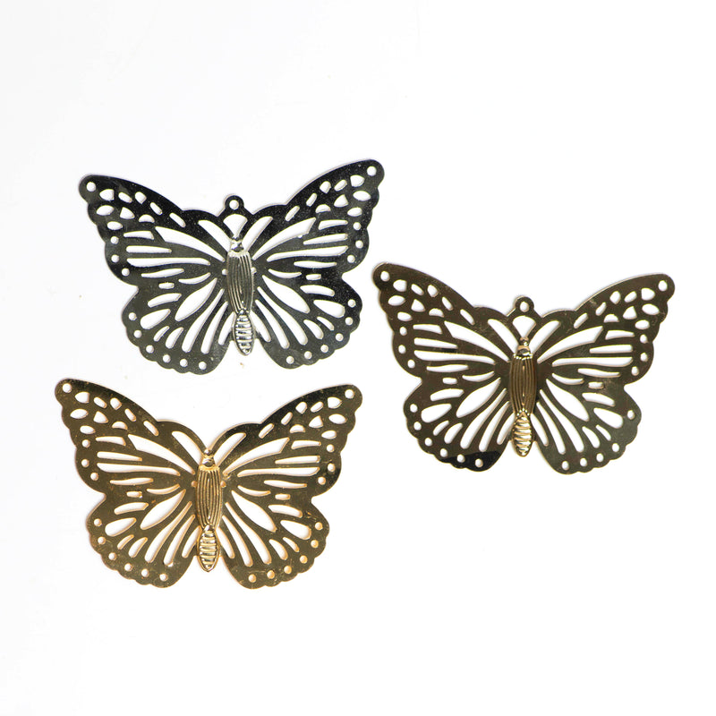 Metal Art Butterfly | Size : 86mm | 10Pcs  ( F-6-15 )
