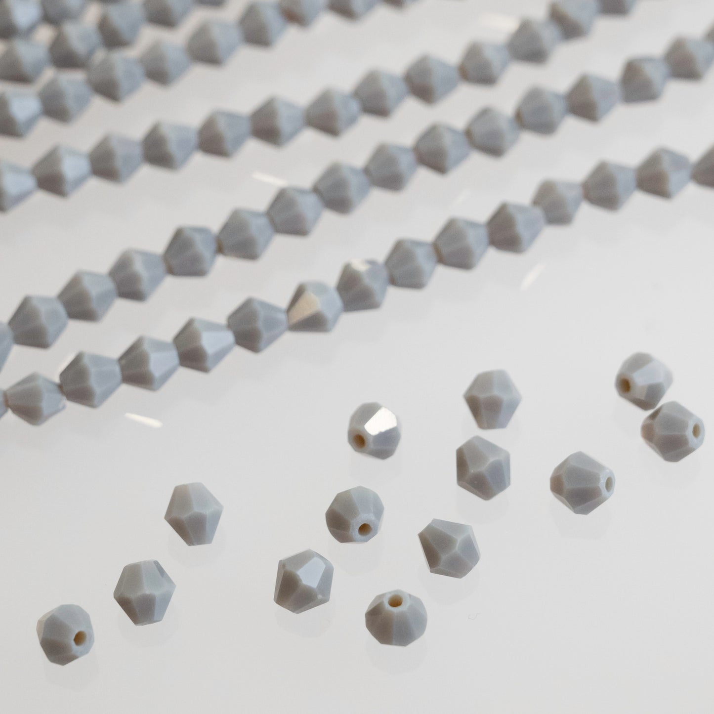 Crystal Opaque Beads | Size : 6mm | Qty : 10 Line-approx 40 Beads perline | GB48