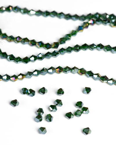Elegant Glass Beads | Size : 6mm Crystal Rainbow Beads Approx. 48 beads perline | 10 Line