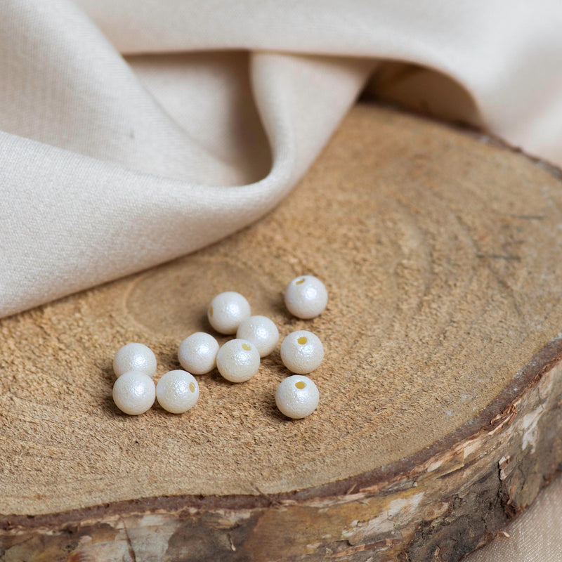 Plastic Pearl Beads | Size 6mm | 1 Hole Matt Finish Beads | Qty : 500g