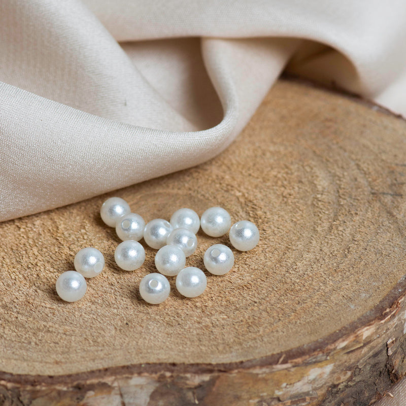 Plastic Pearl Beads | Size 6mm | 1 Hole beads | Qty : 1Kg
