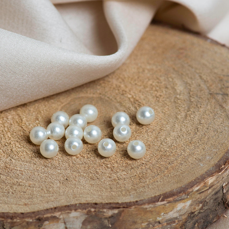 Plastic Pearl Beads | Size 6mm | 1 Hole beads | Qty : 1Kg
