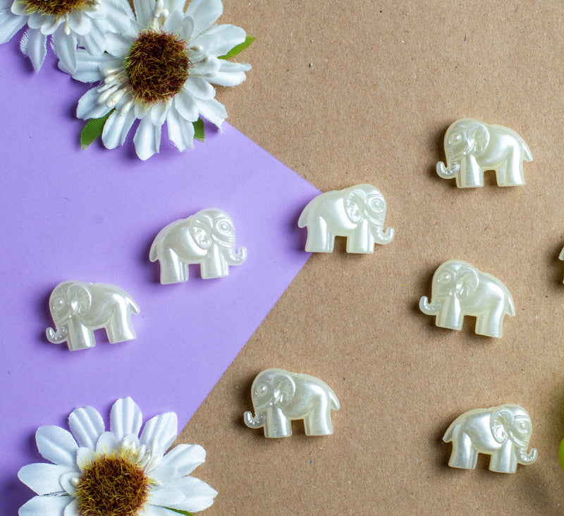 Elephant Plastic Pearl Beads | Size 23mm | Qty : 500g | No Hole