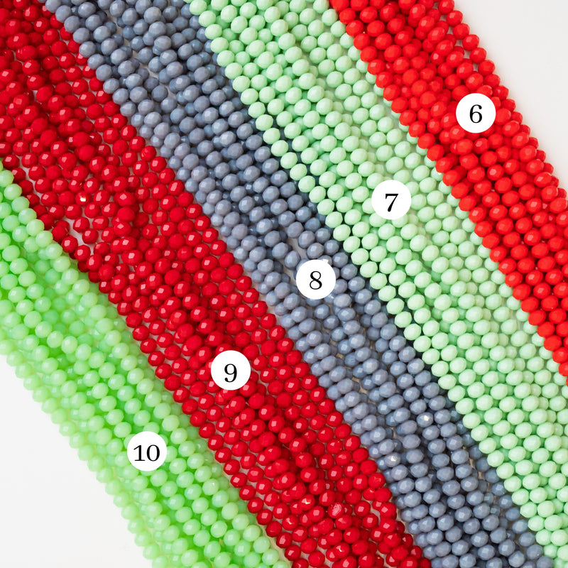 Elegant Glass Beads | Size : 8mm | Tire Opaque Beads Approx. 110 Beads Per line | 10 Line
