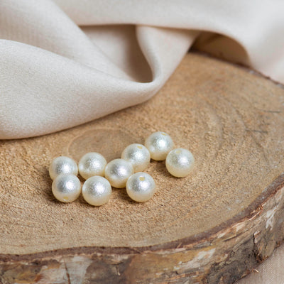 Plastic Pearl Beads | Size 8mm | 1 Hole Matt Finish Beads | Qty : 1Kg