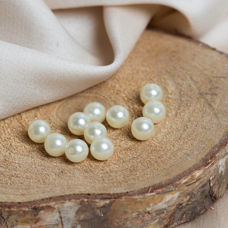 Plastic Pearl Beads | Size 8mm | 1 Hole Beads | Qty : 1Kg