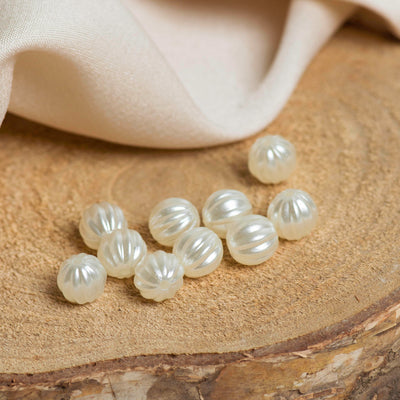 Plastic Pearl Beads | Size 8mm | 2 Hole Lining Beads | Qty : 1Kg