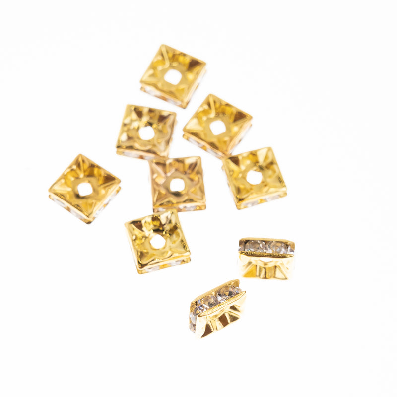Rhinestone Spacer Beads | Size : 8mm | 100Pcs