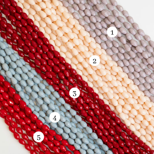 Drop Opaque Beads | Size : 8*12 | Qty : 5 Line-approx 275 Beads | GB43