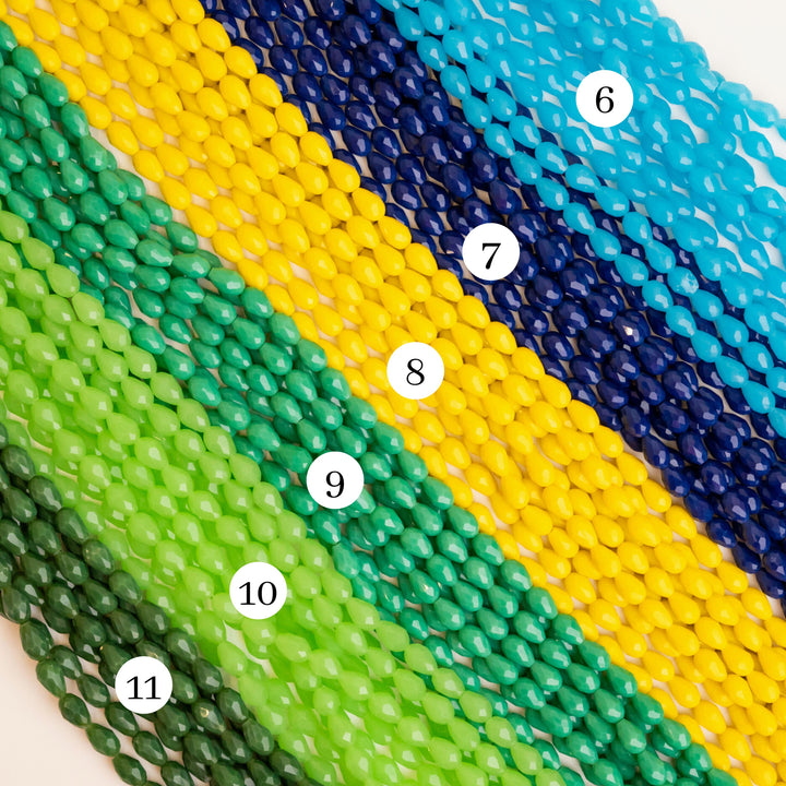 Drop Opaque Beads | Size : 8*12 | Qty : 5 Line-approx 275 Beads perline | GB91