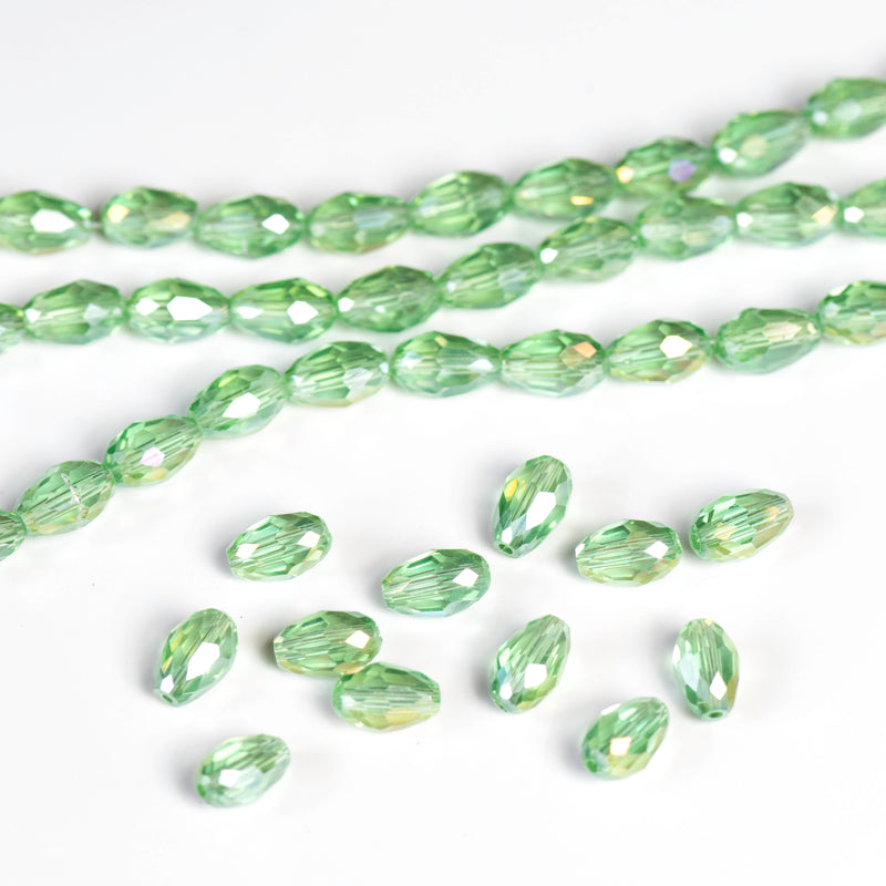Elegant Glass Beads | Size : 8x12 Drop RB Approx. 56 Beads Perline | 5 Line