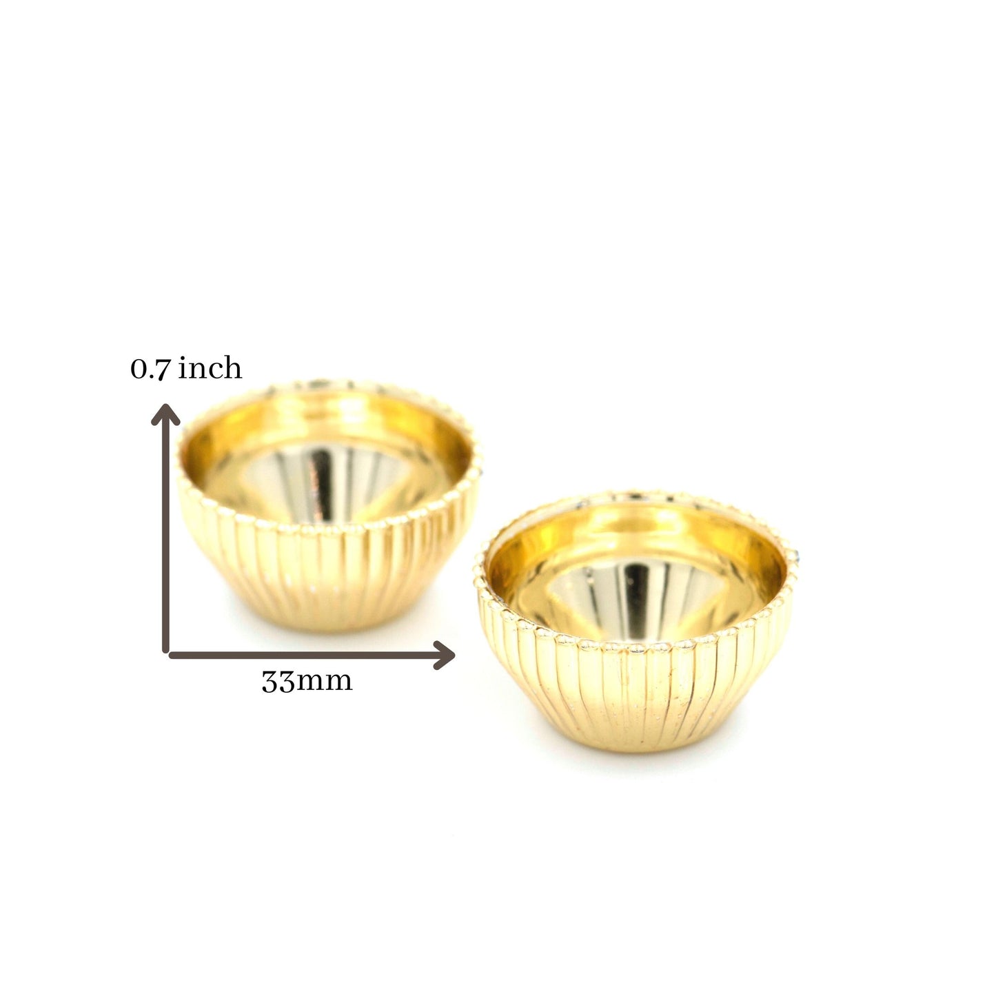 Golden Haldi Kumkum Plastic Watis | Size : 33mm-0.7Inch | Qty : 24pcs