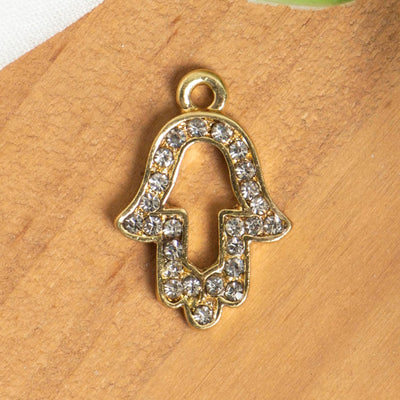 Humsa Hand Diamond Charms | Size 20mm | 2 Pcs
