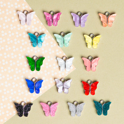 Silver Butterfly Charms  1 Center Ring | 6Pcs | Size : 12mm