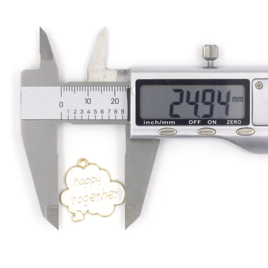 Happy Together Cloud Enamel Charms | Size : 24mm | 6pcs