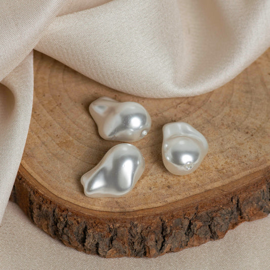 Uncut Pearl Beads | Size : H-23mm W-15mm | Qty : 10pcs | UC01