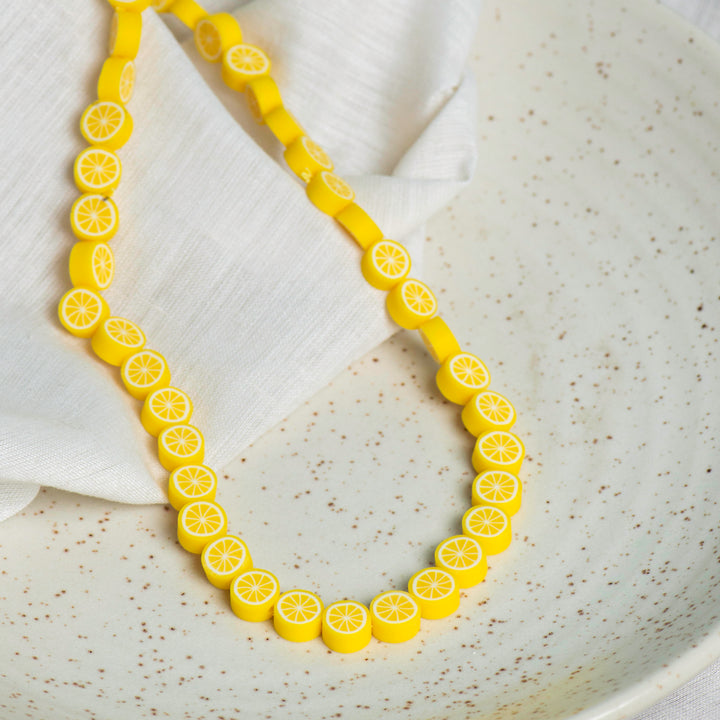 Yellow Polymer Clay Fimo Beads | Size 10mm Thickness 5mm | 1String  40 PCS | FB20