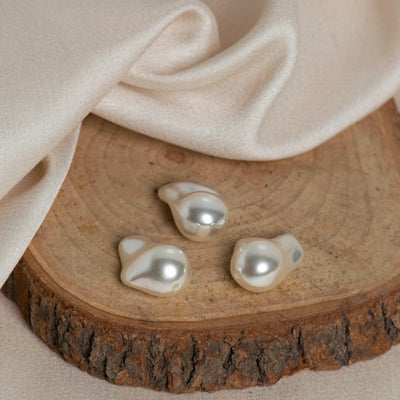 Uncut Beads | Pearl Beads | Size H-23mm W-15mm | 10 Pcs