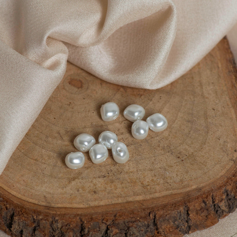 Uncut Beads | Pearl Beads | 50 Pcs | Size : 8mm