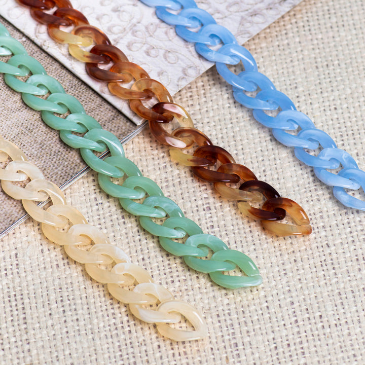 Matt Translucent Acrylic Chains | Size : 16mm | Qty : 1mtr | AC08