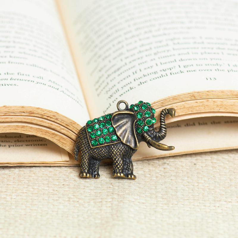 Elephant Antique Alloy Charms Pendants |  Size 50mm | 2 Pcs