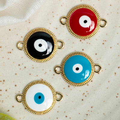 Evil Eye Connector Charms | Size : 19mm |10Pcs