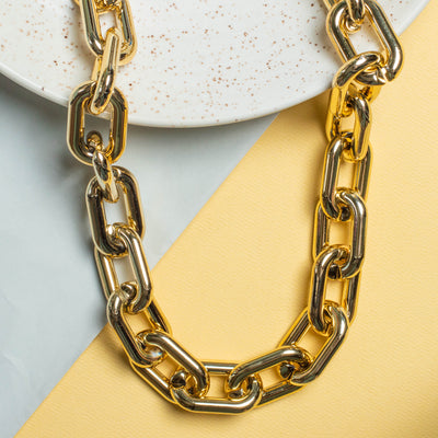 Metallic Mask Chain Oval (Suitable for Bag Accessories)  | Size 24mm(W) 1Meter