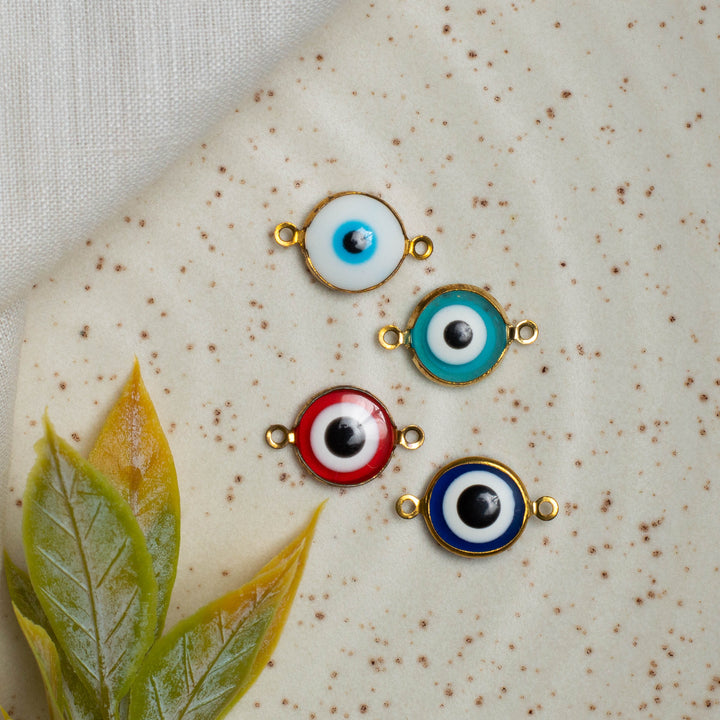 Evil Eye round connectors | Charms Pendants | Size 12mm (H) |20pcs