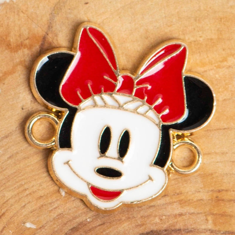 Minnie Mouse Cartoon Connector Enamel Charms | Size : 18mm | 6pcs