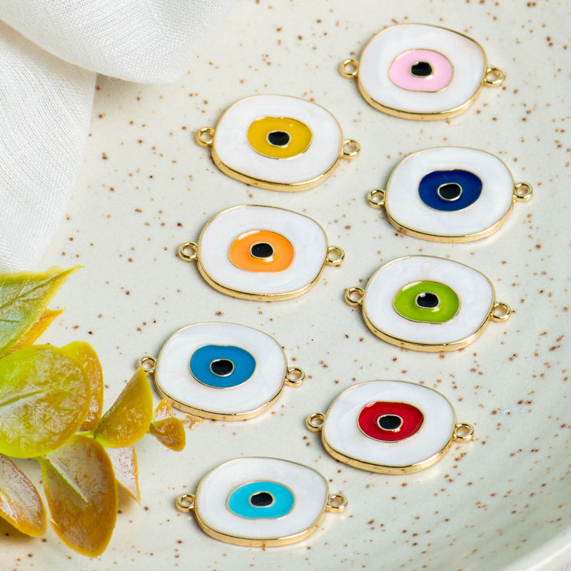 Evil Eye Connector | Charms Pendants | Size 20mm (W) | 04Pcs